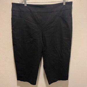 Terra & Sky Womens  Capri Pants Black Pull On Black Size 1X (16W-18W)